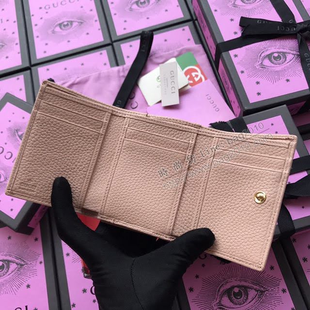Gucci錢包 古馳新款翻蓋長錢包 Gucci女錢包 456116黑色全皮  gdj1180